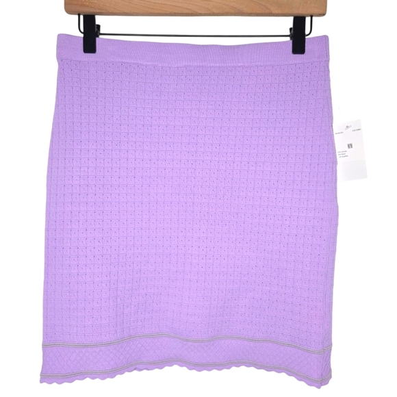 House Of Harlow 1960 Revolve Lilac Combo Ribbed Knit Scallop Skirt Size Medium - Picture 1 of 8